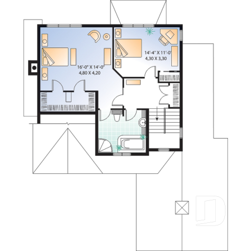 Étage - Maison champêtre avec garage et 2 chambres, cuisine avec garde-manger, plafond 9' - Coventry