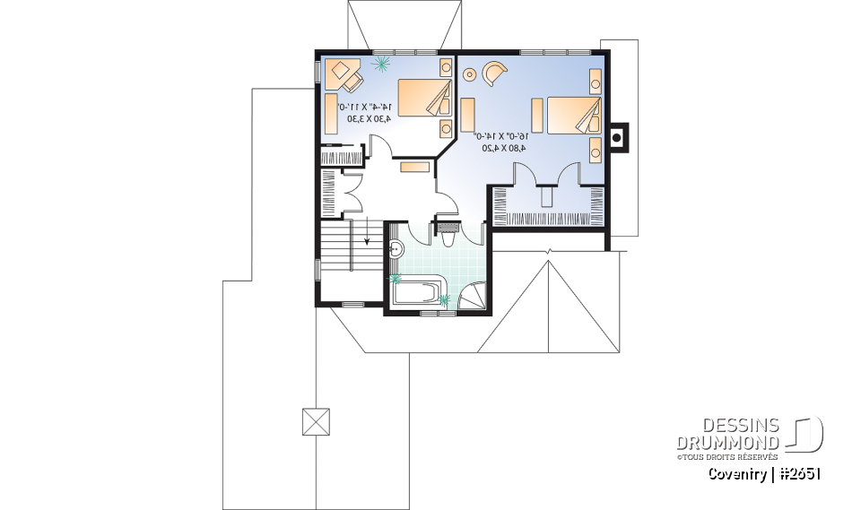 Étage - Maison champêtre avec garage et 2 chambres, cuisine avec garde-manger, plafond 9' - Coventry