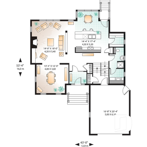 Rez-de-chaussée - Maison champêtre avec garage et 2 chambres, cuisine avec garde-manger, plafond 9' - Coventry