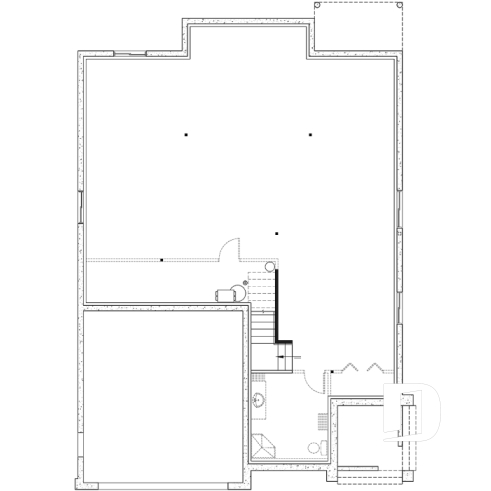 Sous-sol - Plan d'inspiration européenne, 2 foyers, suite des maîtres, 3 à 4 ch., bureau, salle de cinéma, plafond 9' - Davenport