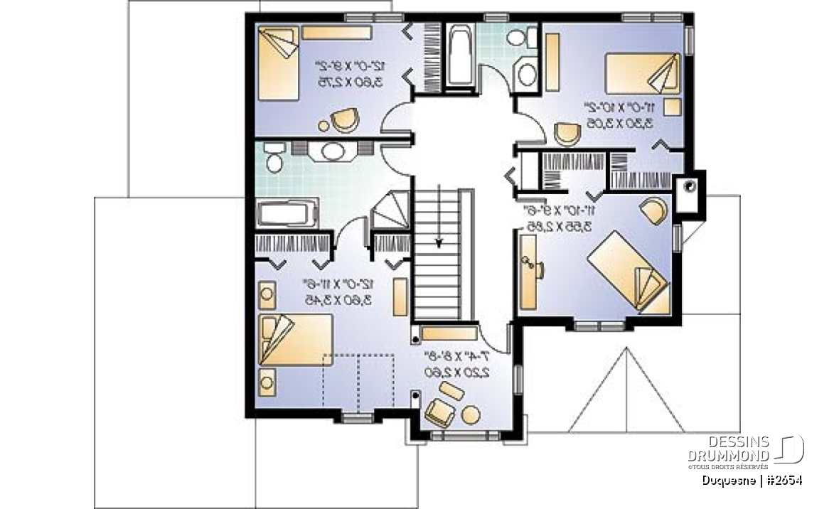 Étage - 2 étages, 4 chambres, séjour avec foyer, cuisine originale, garage double - Duquesne