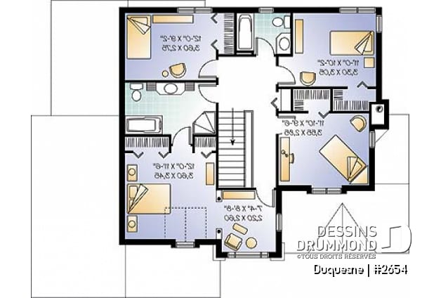 Étage - 2 étages, 4 chambres, séjour avec foyer, cuisine originale, garage double - Duquesne