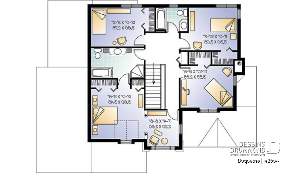 Étage - 2 étages, 4 chambres, séjour avec foyer, cuisine originale, garage double - Duquesne
