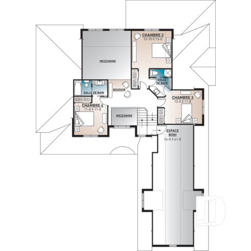 Étage - Maison farmhouse 4 à 5 chambres, garage triple, grand patio couvert, 2 foyers, suite des parents - Millia