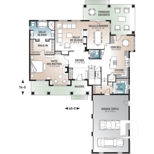 Rez-de-chaussée - Maison farmhouse 4 à 5 chambres, garage triple, grand patio couvert, 2 foyers, suite des parents - Millia