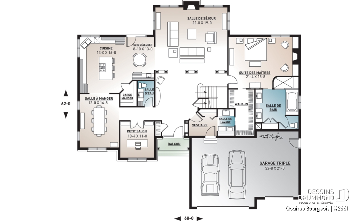 Rez-de-chaussée - Maison intemporelle spacieuse avec garage triple et grande suite des maîtres – Modèle familial idéal - Quatres Bourgeois