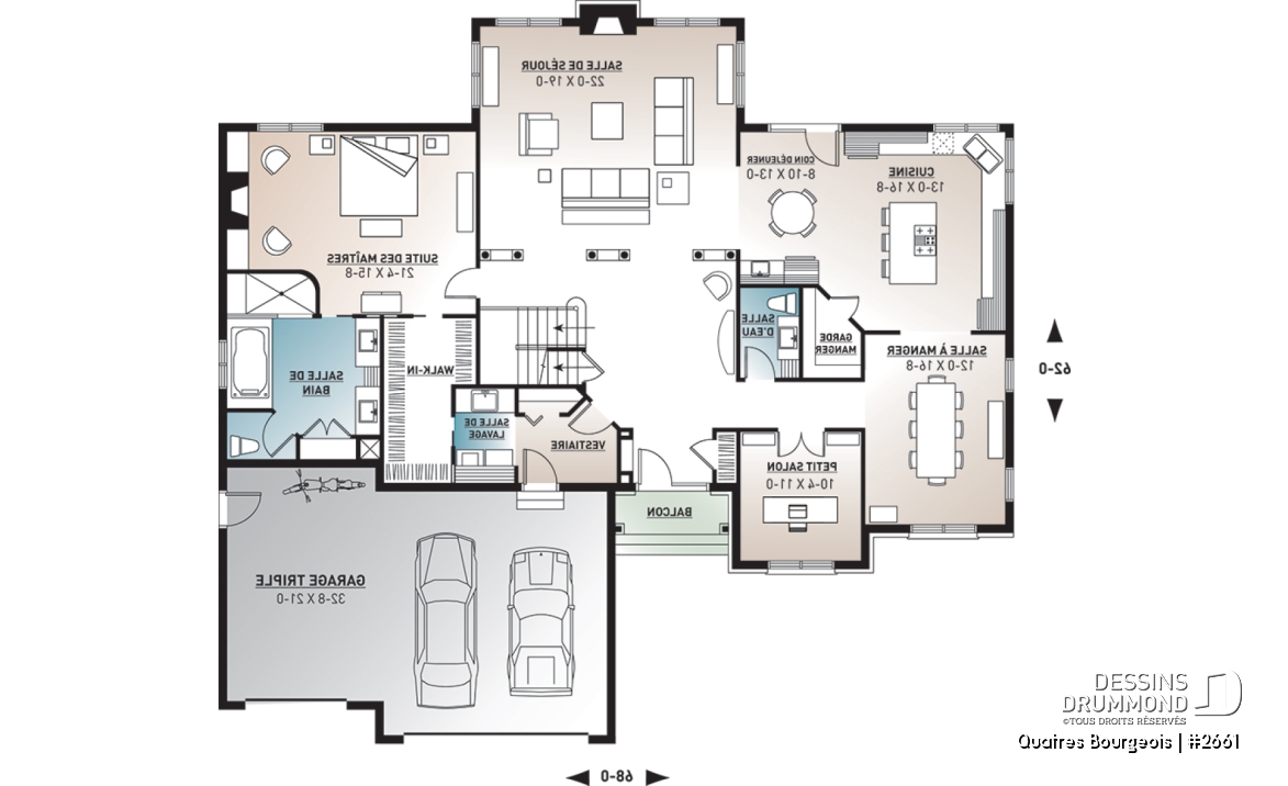 Rez-de-chaussée - Maison intemporelle spacieuse avec garage triple et grande suite des maîtres – Modèle familial idéal - Quatres Bourgeois