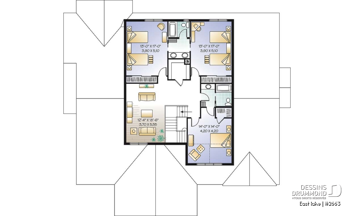Étage - Superbe maison à étage 4 à 5 chambres, garage triple, 3 salons, foyer, salle à manger séparée, buanderie - East lake
