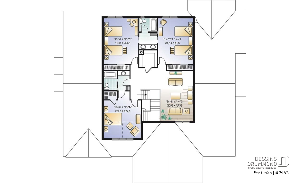 Étage - Superbe maison à étage 4 à 5 chambres, garage triple, 3 salons, foyer, salle à manger séparée, buanderie - East lake