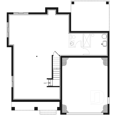 Sous-sol aménageable - Plan de maison farmhouse moderne – 4 chambres, garage double et foyer spectaculaire - St-Arnaud 3