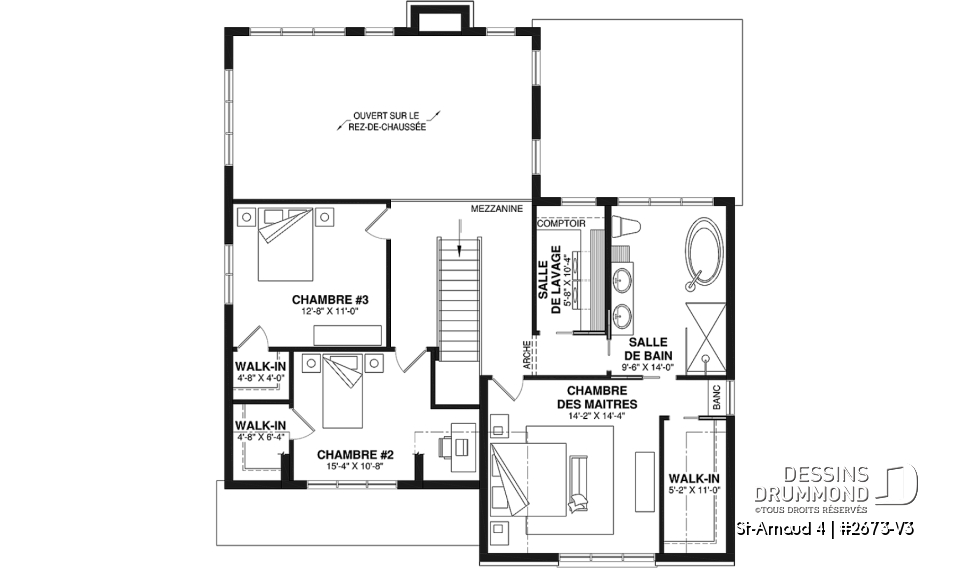 Étage - Maison d'inspiration scandinave, 3 chambres, garage, bureau, cellier, garde-manger - St-Arnaud 4