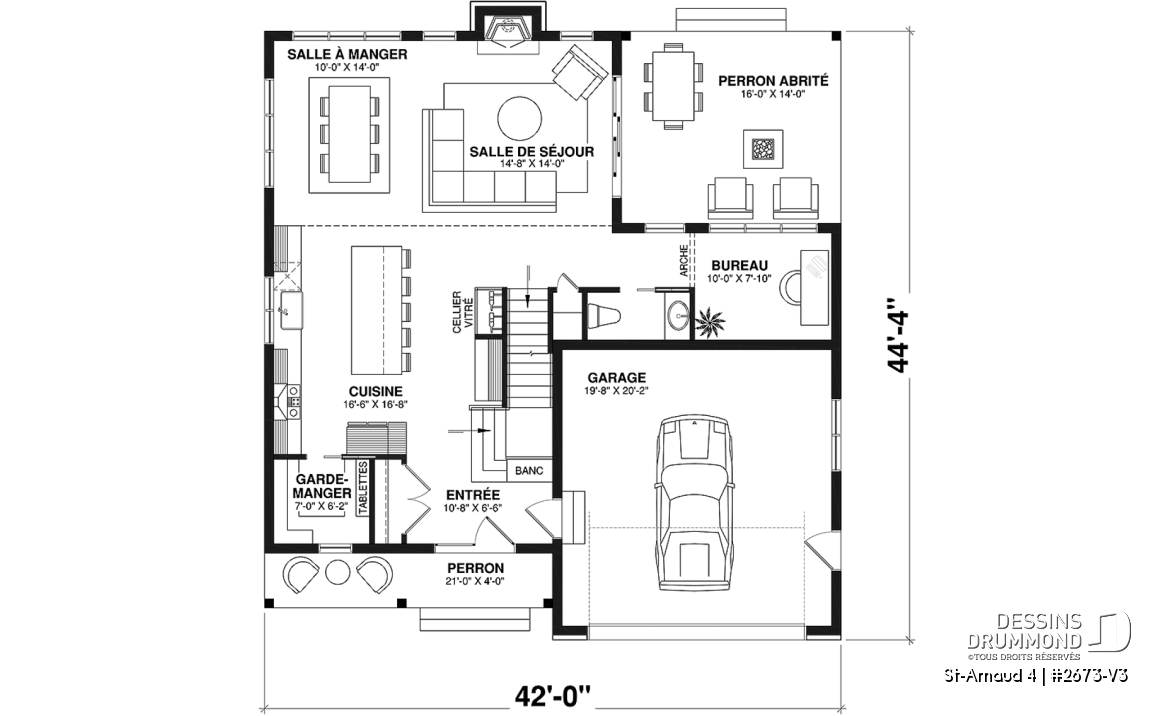 Rez-de-chaussée - Maison d'inspiration scandinave, 3 chambres, garage, bureau, cellier, garde-manger - St-Arnaud 4