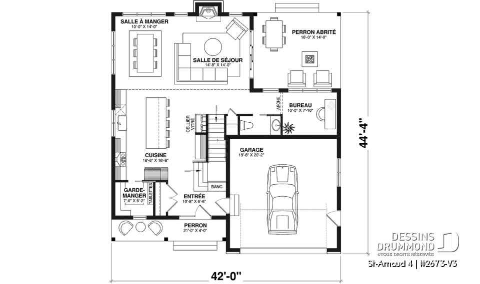 Rez-de-chaussée - Maison d'inspiration scandinave, 3 chambres, garage, bureau, cellier, garde-manger - St-Arnaud 4