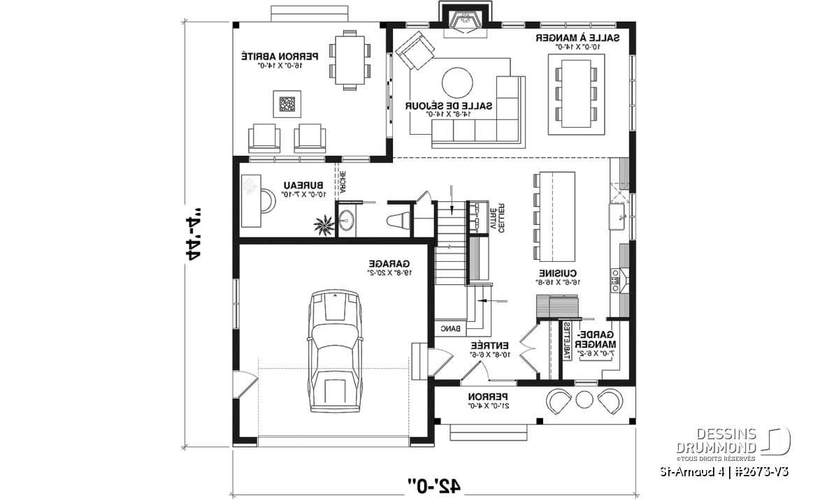 Rez-de-chaussée - Maison d'inspiration scandinave, 3 chambres, garage, bureau, cellier, garde-manger - St-Arnaud 4
