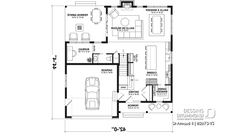 Rez-de-chaussée - Maison d'inspiration scandinave, 3 chambres, garage, bureau, cellier, garde-manger - St-Arnaud 4