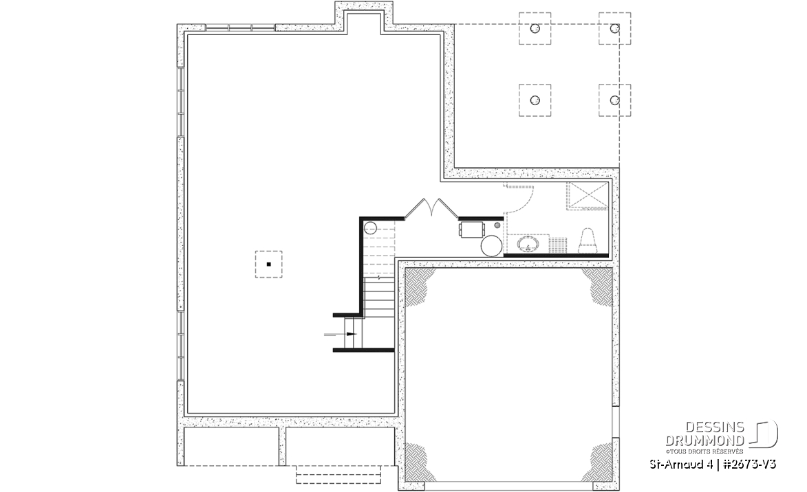 Sous-sol aménageable - Maison d'inspiration scandinave, 3 chambres, garage, bureau, cellier, garde-manger - St-Arnaud 4