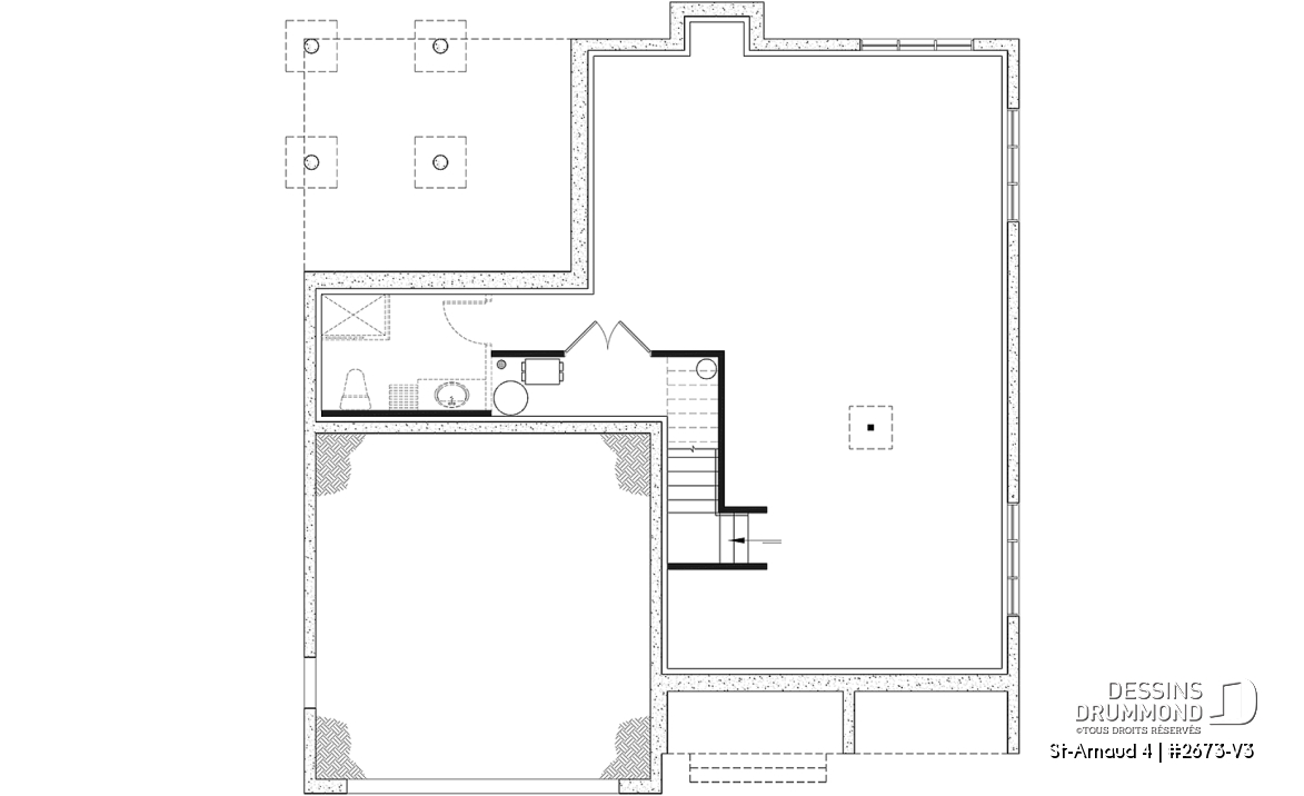 Sous-sol aménageable - Maison d'inspiration scandinave, 3 chambres, garage, bureau, cellier, garde-manger - St-Arnaud 4