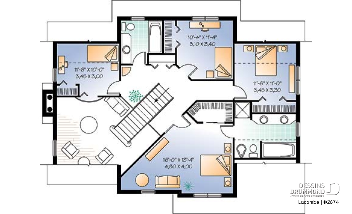 Étage - Magnifique maison 4 chambres, plafond à 9' au r-d-c, 2 salles de séjour, ch. maître avec salle de bain privée - Lacombe