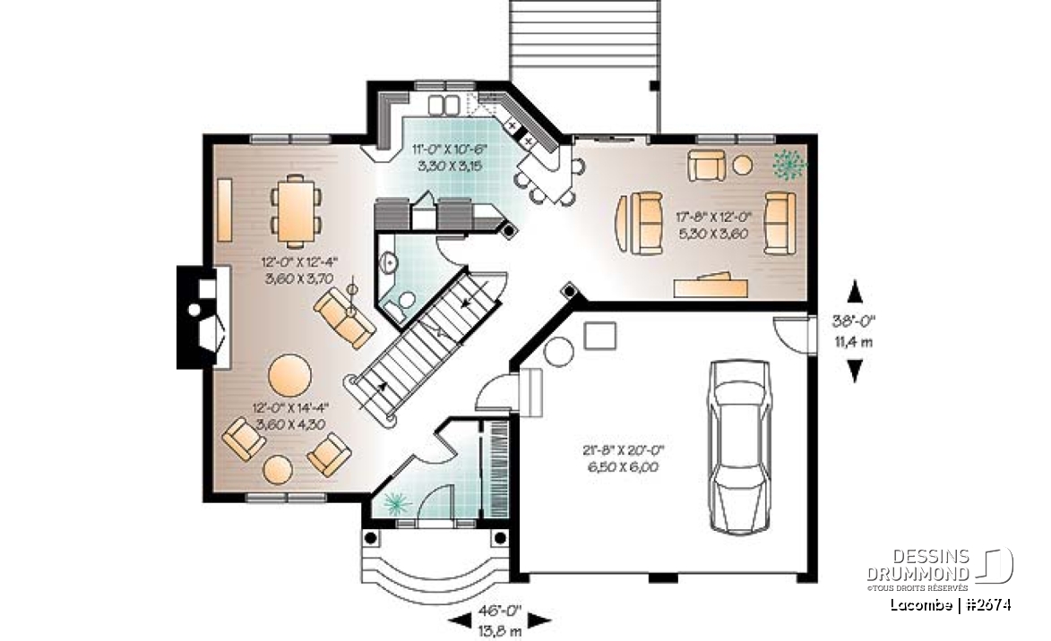 Rez-de-chaussée - Magnifique maison 4 chambres, plafond à 9' au r-d-c, 2 salles de séjour, ch. maître avec salle de bain privée - Lacombe