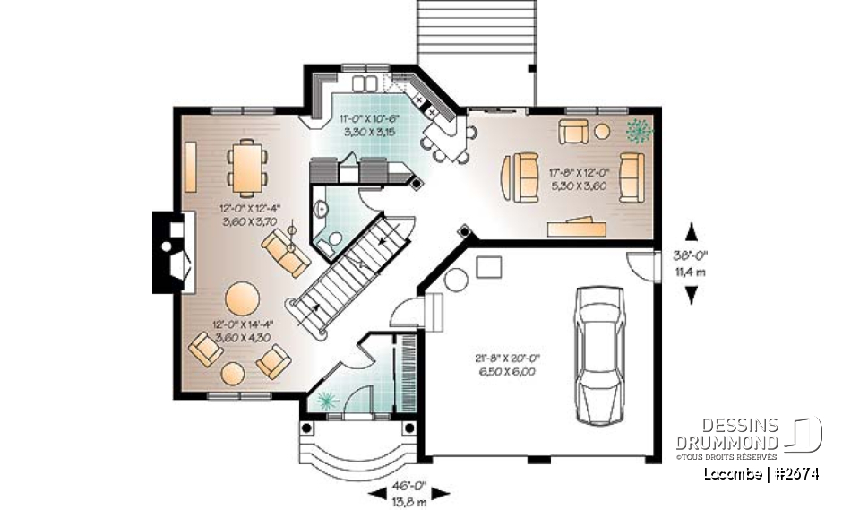 Rez-de-chaussée - Magnifique maison 4 chambres, plafond à 9' au r-d-c, 2 salles de séjour, ch. maître avec salle de bain privée - Lacombe