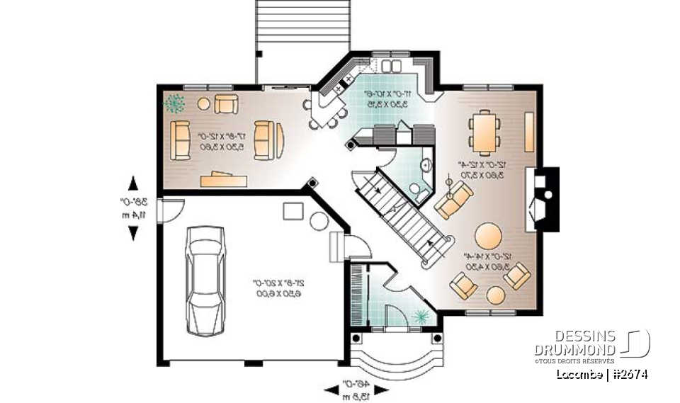 Rez-de-chaussée - Magnifique maison 4 chambres, plafond à 9' au r-d-c, 2 salles de séjour, ch. maître avec salle de bain privée - Lacombe