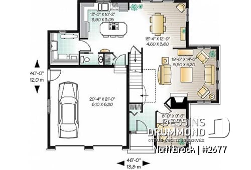 Rez-de-chaussée - Plan de maison à 2 étages, garage double, 4 chambres, bureau à domicile, suite des maîtres - Northbrook