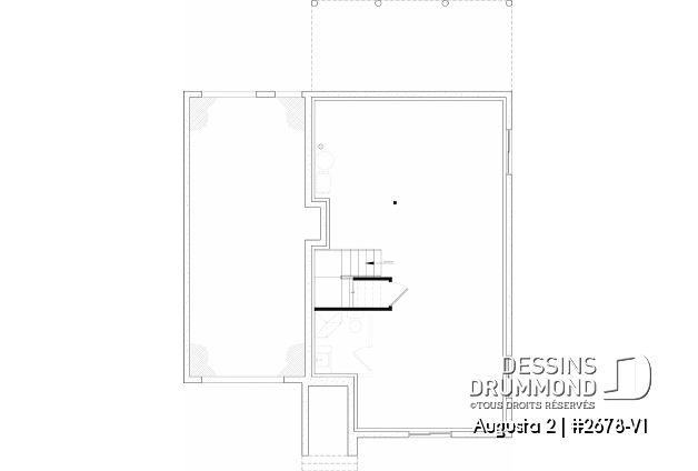 Sous-sol aménageable - Plan de maison champêtre 3 à 4 chambres, suite des parents avec salle de bain privé, garage - Augusta 2