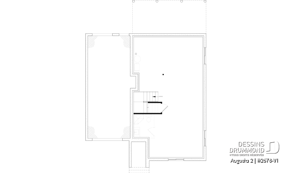 Sous-sol aménageable - Modèle de maison champêtre traditionnel, suite des parents, 3 à 4 chambres, garage profond, sous-sol optionnel - Augusta 2