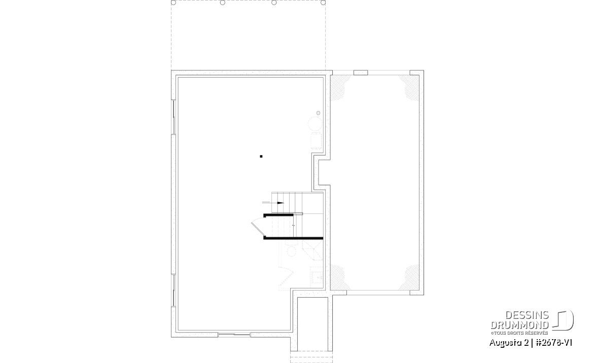 Sous-sol aménageable - Modèle de maison champêtre traditionnel, suite des parents, 3 à 4 chambres, garage profond, sous-sol optionnel - Augusta 2