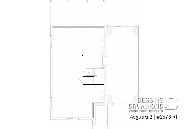 Sous-sol aménageable - Plan de maison champêtre 3 à 4 chambres, suite des parents avec salle de bain privé, garage - Augusta 2