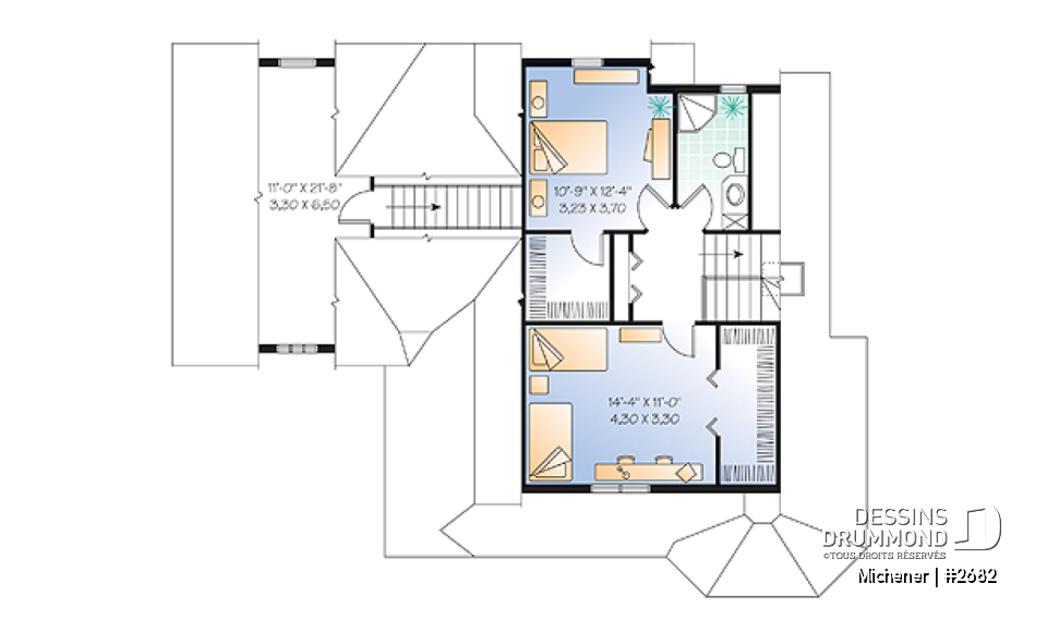 Étage - Maison inspiration victorienne, bureau à domicile à entrée privée, chambres avec walk-in, grand espace boni - Michener