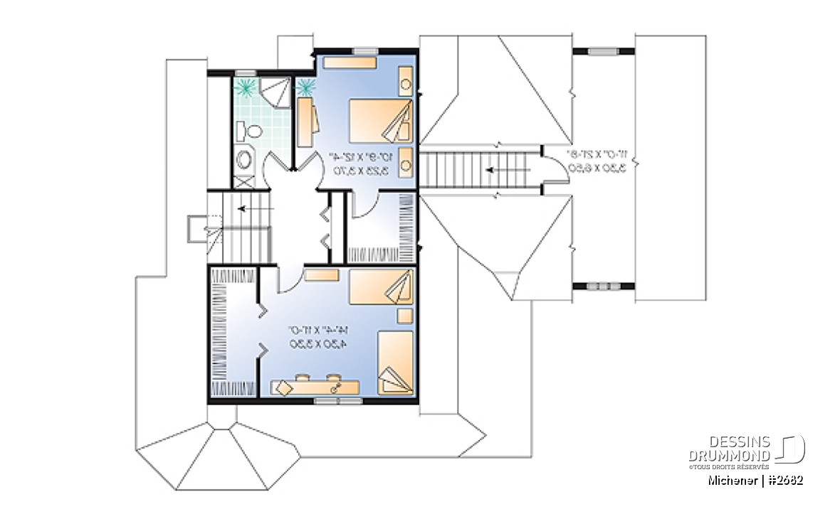 Étage - Maison inspiration victorienne, bureau à domicile à entrée privée, chambres avec walk-in, grand espace boni - Michener