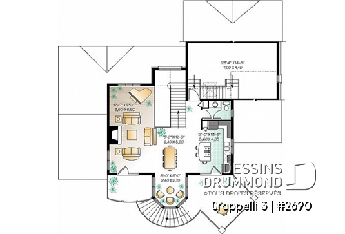 Étage - Plan de maison champêtre, vue panoramique, planchers inversés, verrière, suite des maîtres avec terrasse - Grappelli 3