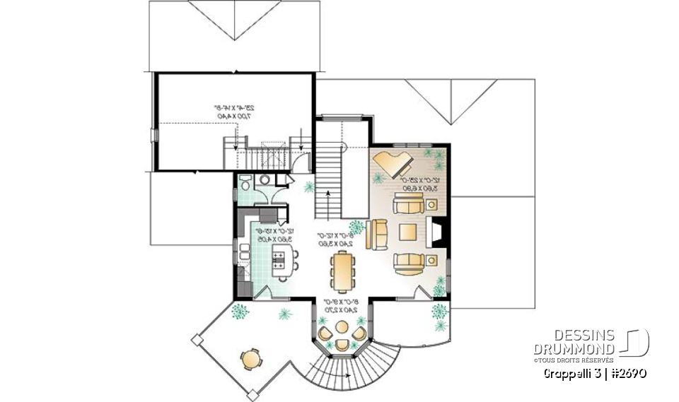 Étage - Plan de maison champêtre, vue panoramique, planchers inversés, verrière, suite des maîtres avec terrasse - Grappelli 3