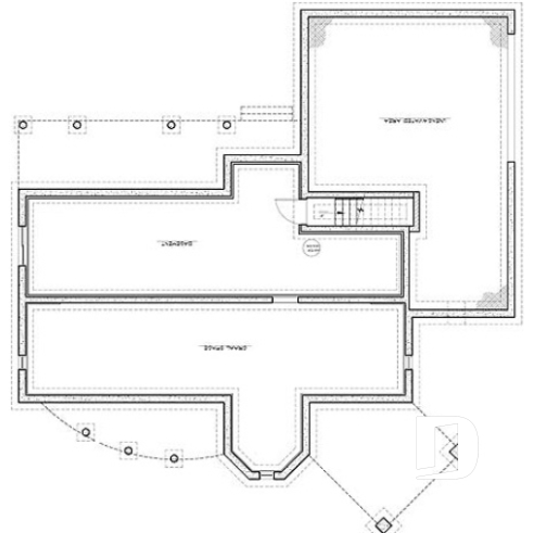 Sous-sol - Plan de maison champêtre, vue panoramique, planchers inversés, verrière, suite des maîtres avec terrasse - Grappelli 3