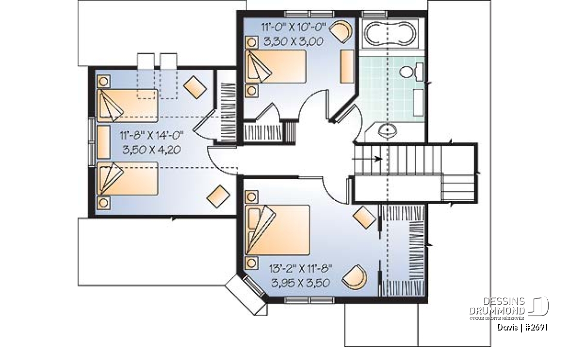 Étage - Petite maison moderne élégante avec garage, belle organisation intérieure, 3 chambres de bon format - Davis