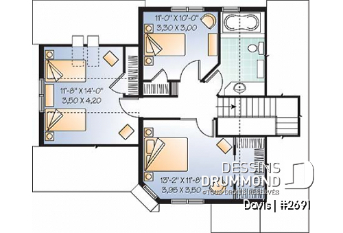 Étage - Petite maison moderne élégante avec garage, belle organisation intérieure, 3 chambres de bon format - Davis