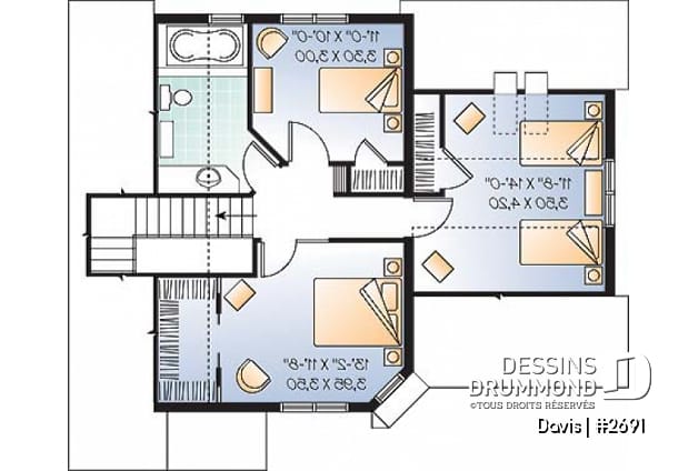 Étage - Petite maison moderne élégante avec garage, belle organisation intérieure, 3 chambres de bon format - Davis