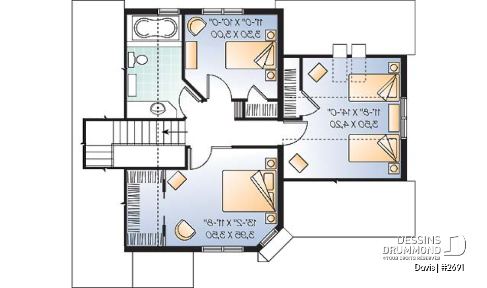 Étage - Petite maison moderne élégante avec garage, belle organisation intérieure, 3 chambres de bon format - Davis