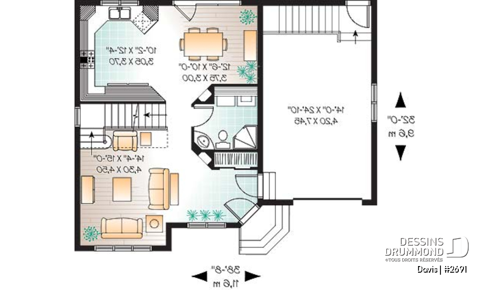 Rez-de-chaussée - Petite maison moderne élégante avec garage, belle organisation intérieure, 3 chambres de bon format - Davis