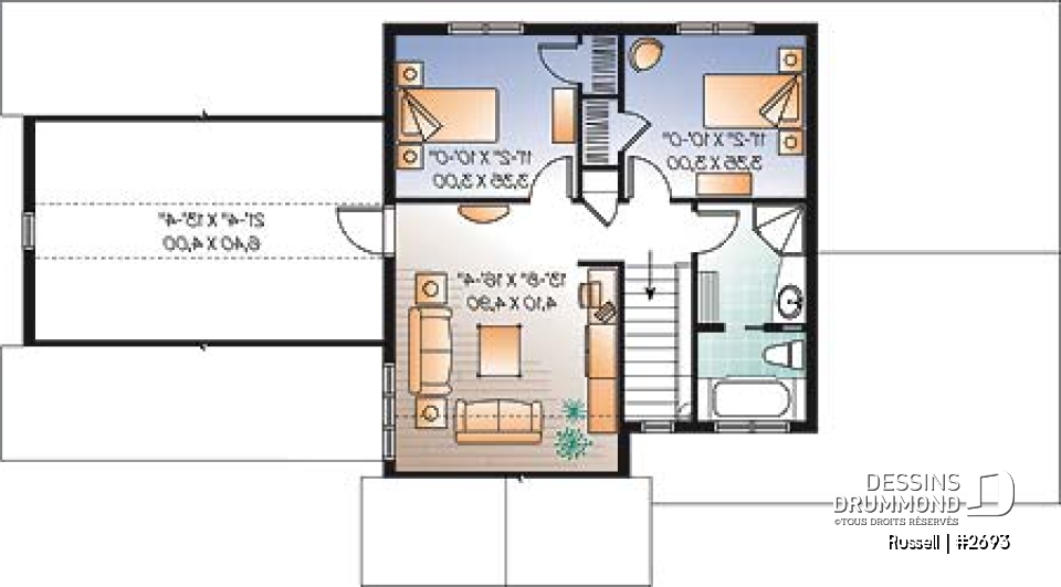 Étage - Maison champêtre simple, 3 à 4 chambres, garage double, espace boni &amp; 2 séjours, beaucoup de lumière - Russell