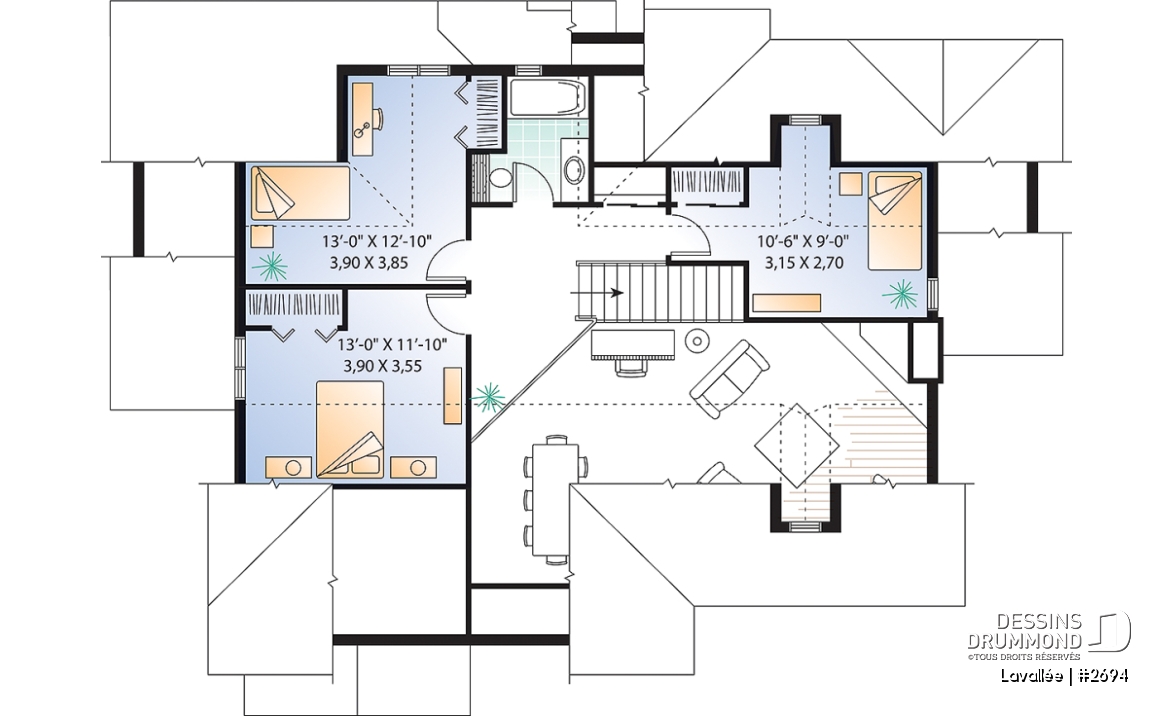 Étage - Maison pour vue panoramique, suite des maîtres au r-d-c, mezzanine, 4 chambres, garage double - Lavallée