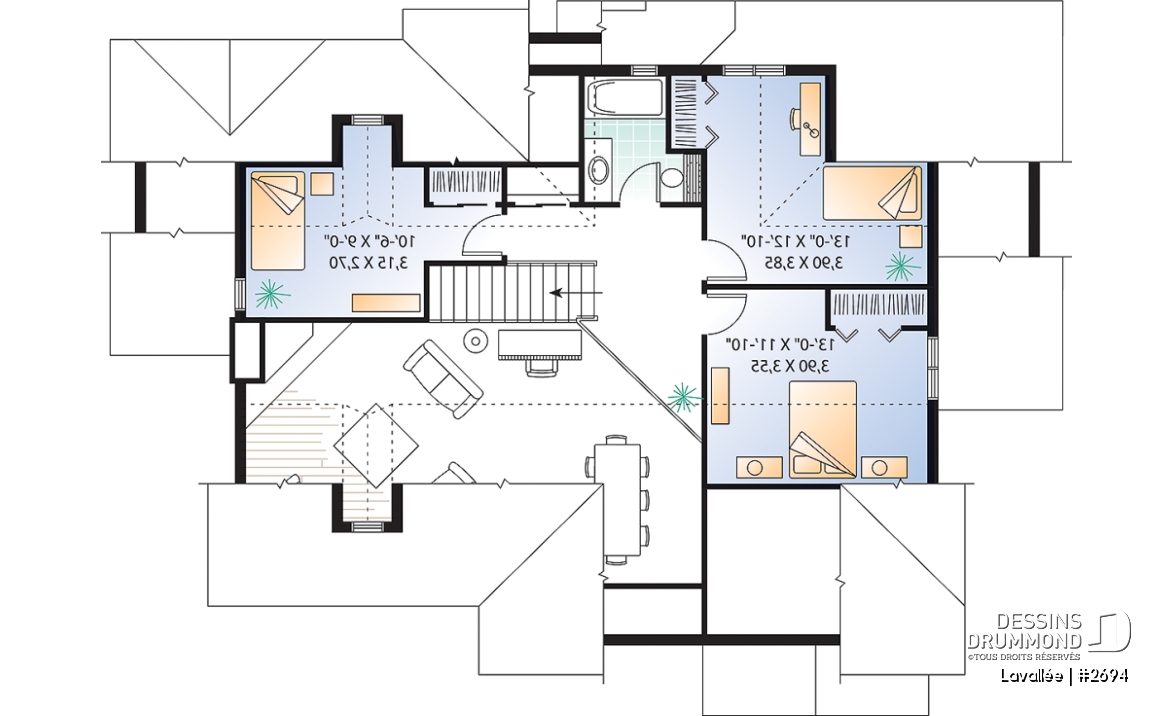 Étage - Maison pour vue panoramique, suite des maîtres au r-d-c, mezzanine, 4 chambres, garage double - Lavallée
