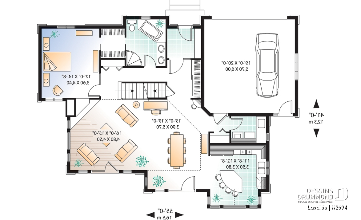Rez-de-chaussée - Maison pour vue panoramique, suite des maîtres au r-d-c, mezzanine, 4 chambres, garage double - Lavallée