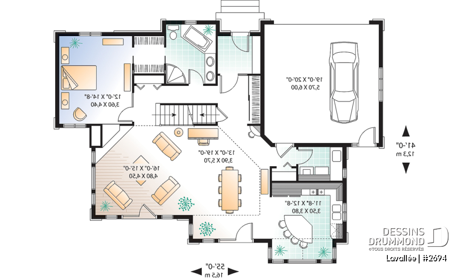 Rez-de-chaussée - Maison pour vue panoramique, suite des maîtres au r-d-c, mezzanine, 4 chambres, garage double - Lavallée