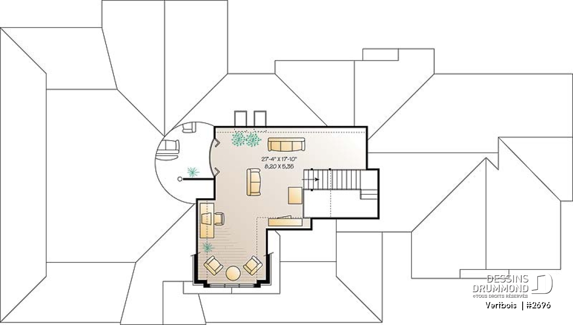 Étage - Maison de style ranch, 3 chambres, bureau à l'étage, coin déjeuner, garage triple - Vertbois 