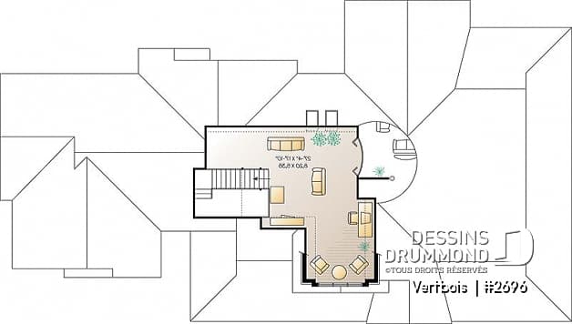 Étage - Maison de style ranch, 3 chambres, bureau à l'étage, coin déjeuner, garage triple - Vertbois 
