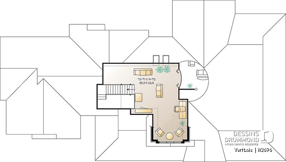 Étage - Maison de style ranch, 3 chambres, bureau à l'étage, coin déjeuner, garage triple - Vertbois 