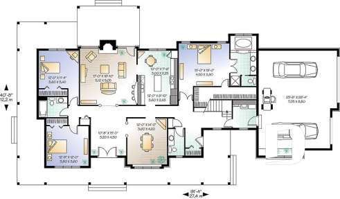 Rez-de-chaussée - Maison de style ranch, 3 chambres, bureau à l'étage, coin déjeuner, garage triple - Vertbois 
