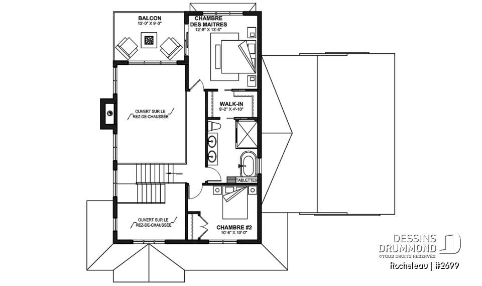Étage - Maison à étage 2 à 4 chambres, garage, garde-manger, terrasse abritée, bureau, sous-sol aménagé optionnel ($) - Rocheleau